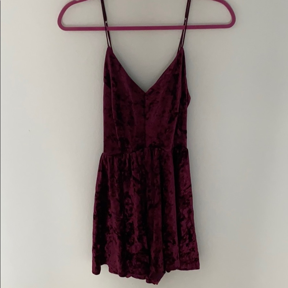 Dark purple Silence & Noise velvet romper size L